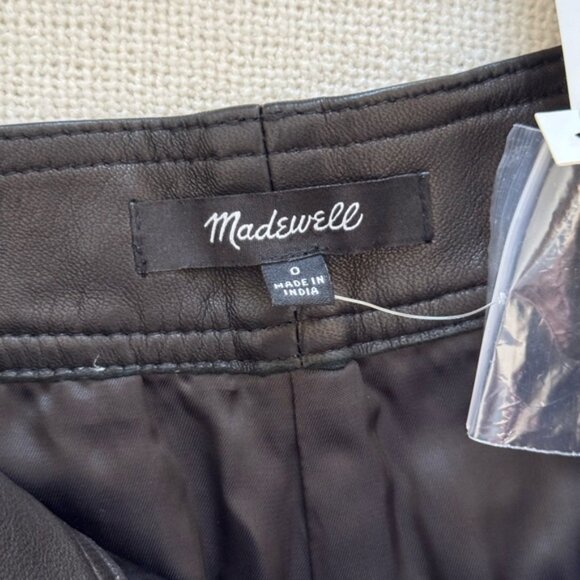NWT Madewell Leather Midi Skirt Size 0 - Picture 10 of 13